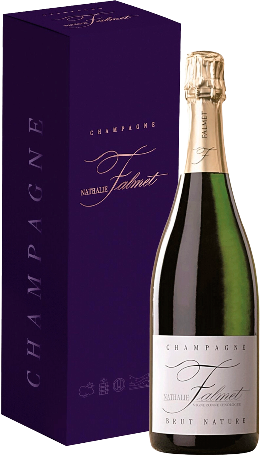 Натали Фальме Кюве Брют Натюр Шампань AOC в подарочной упаковке 0.75 л