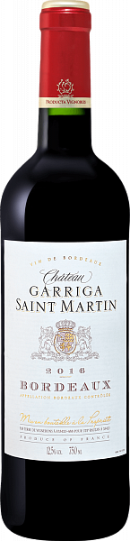 Chateau Garriga St Martin Bordeaux AOC, 0.75 л в Тольятти